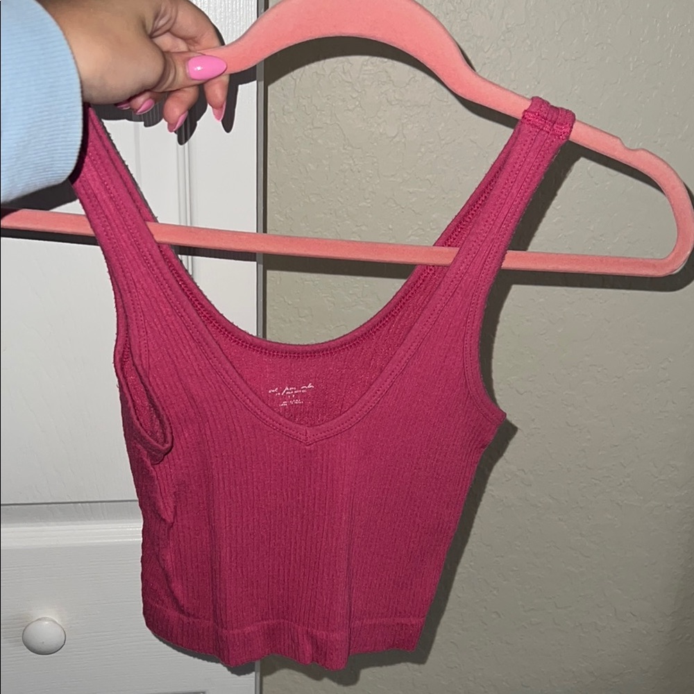 Urban Outfitters Fuchsia Ribbed Top